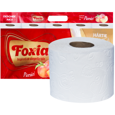 Hartie igienica 3 straturi Foxia piersica 10 role